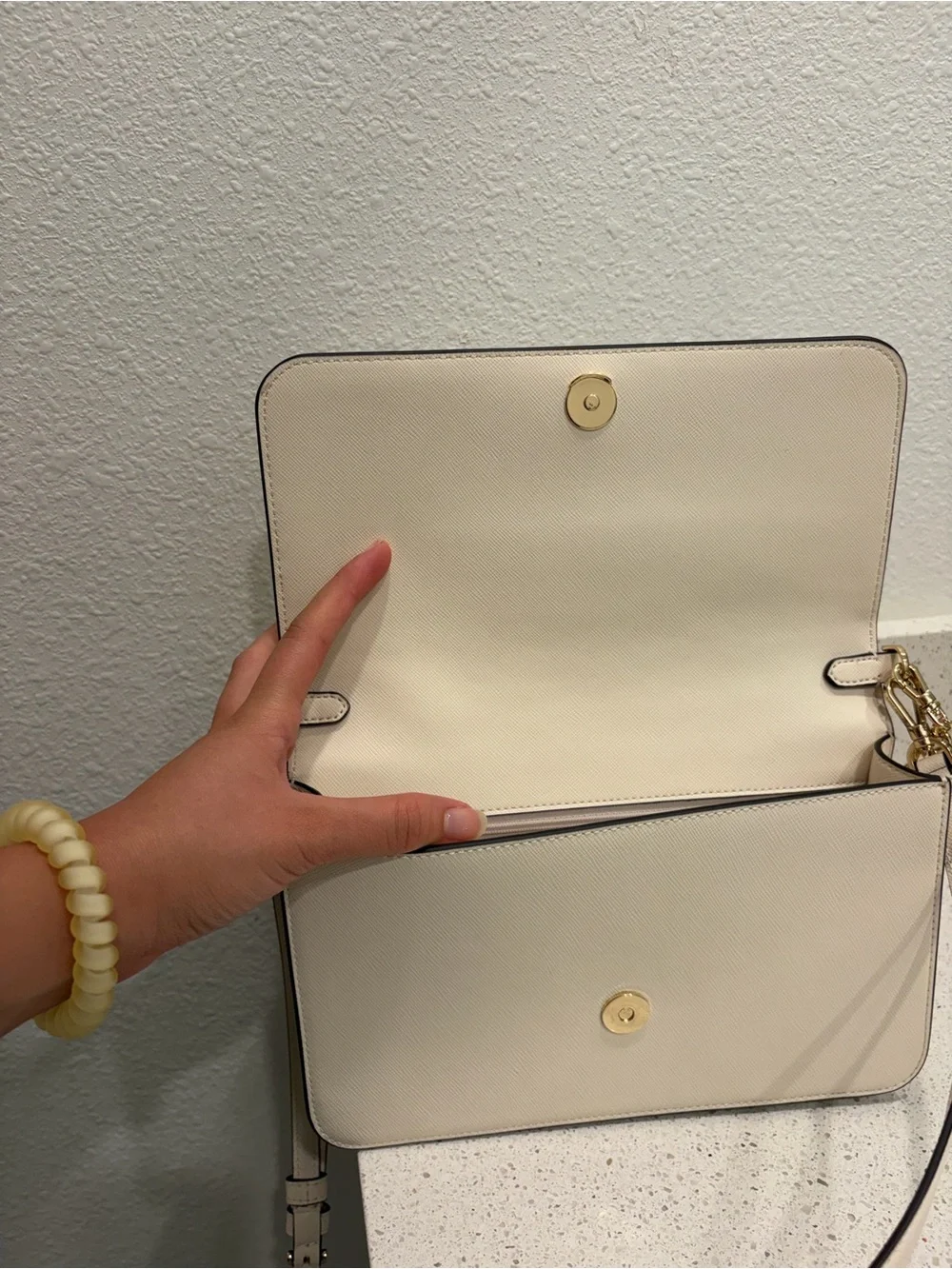 Kate Spade Madison Flap Crossbody Bag White Leather Purse KC430 NWOT Ivory FS